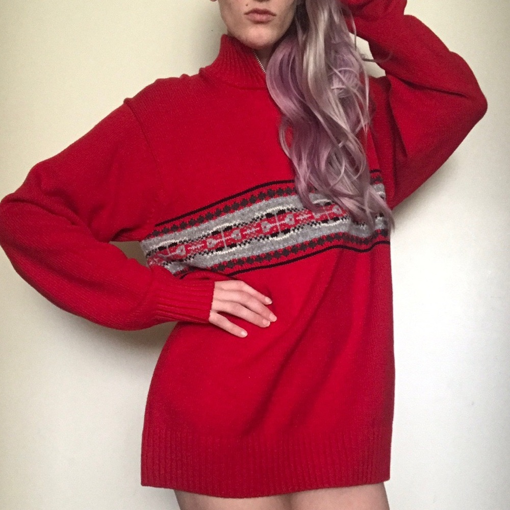 RED fairisle Nautica sweater